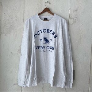 Octobers Very Own OVO Collegiate XXL Long Sleeve T-shirt XXL Gray NWT